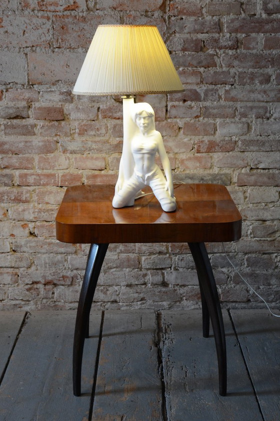 Gerestaureerde Mid-Century Figuratieve Tafellamp, Keramiek, Nieuwe Elektrificatie, Jaren 70, Tafellampen (foto 5 van 14)