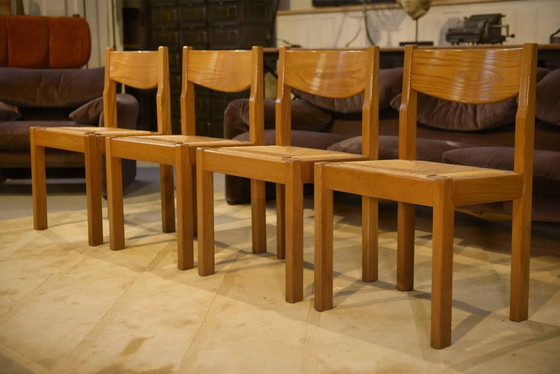 Set di 4 sedie in olmo Maison Regain anni '60 – Sedie da pranzo, Legno, Vintage (photo 9 of 12)