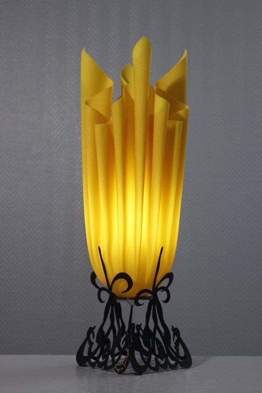 Georgia Jacob - Vintage metal & resin post-modern design lamp 1990s France