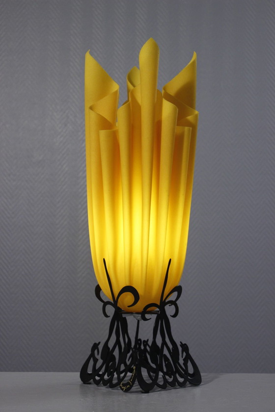 Image 1 of Georgia Jacob - Lampe vintage métal & résine design post-moderne 1990s France