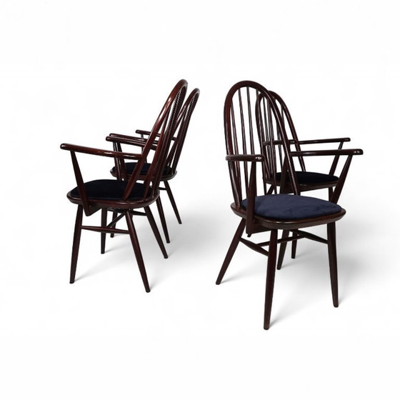 Image 1 of Set of 4 Windsor chairs, mahogany, 1960