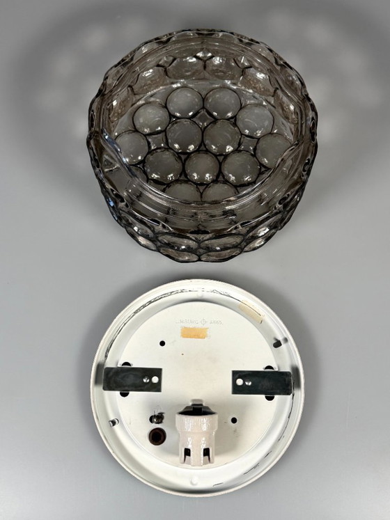 Image 1 of Lámpara de techo de los años 60/70, Plafoniere, Glashütte Limburg, Alemania, vidrio y metal.
