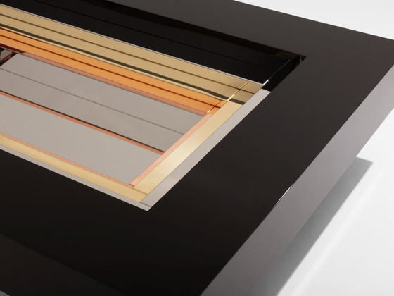 Image 1 of Alain Delon per Maison Jansen tavolino da caffè in ottone cromato laccato 1972