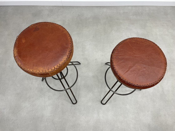 Image 1 of Set of 2 adjustable industrial stools