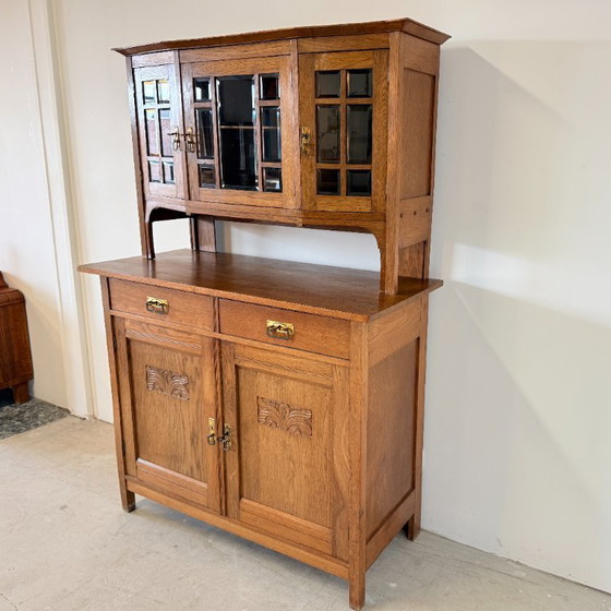 Antieke Art Deco Buffetkast Eiken Amsterdamse School Jaren 30 – Buffetkasten, Wood, Vintage (photo 3 of 11)