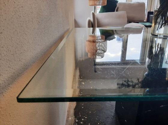 Artedi Dining Table, Nero Marquina Marble & Bevelled Glass (1970s-1980s), Black (photo 13 of 15)