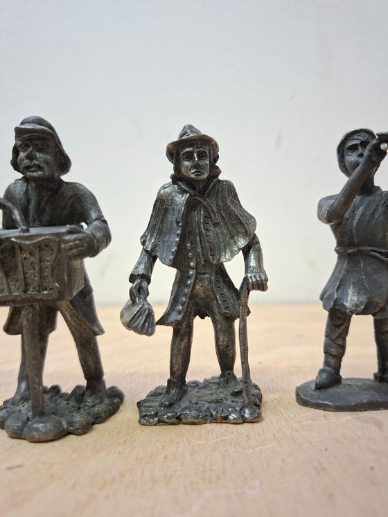 Image 1 of 9x figurine in peltro artigianali - Daalderop & Meeuws