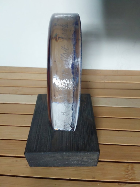 Image 1 of Signed Scandinavian glass sculpture by Steninge Slott
