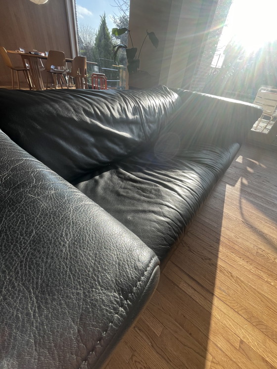 Image 1 of Rolf Benz - 3 seater - black leather - mid century 