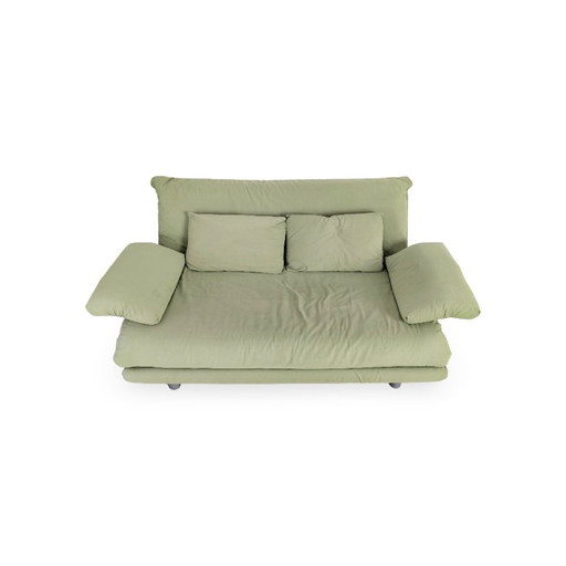 Ligne Roset Multy slaapbank in suèdegroen met armleuningen – 2 zitsbanken, Textile (photo 2 of 10)