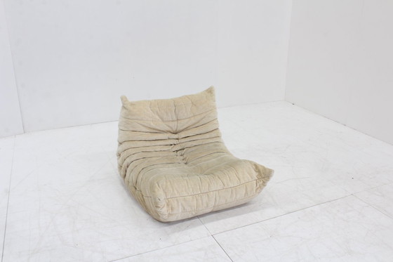 Image 1 of Vintage Togo Ligne Roset armchair velvet beige