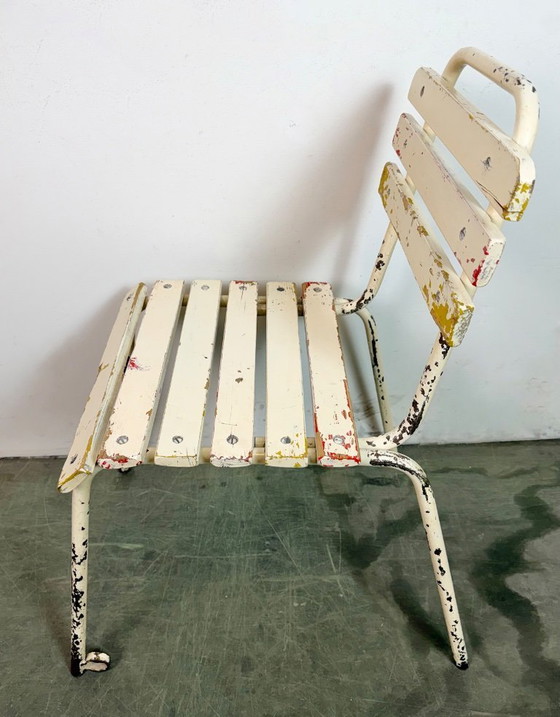 Image 1 of Vintage beige industriële stoel, jaren 60