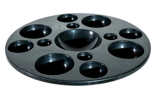 Mod. de l'ère spatiale Centre de table noir "Something Else", Mario et Marcello Mariotti pour ASEA, Italie, 1970