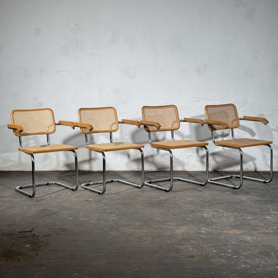 Sillones de caña estilo Cesca de Marcel Breuer, juego de 4, años 90 – Sillas de comedor, Chrome (photo 7 of 16)