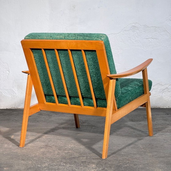 Image 1 of Groene spijlenfauteuil uit het midden van de 20e eeuw, jaren 60