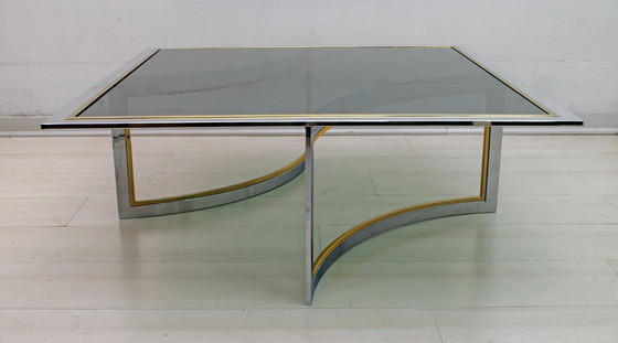 Image 1 of Mesa de centro Romeo Rega, cromo y latón, Italia, años 70