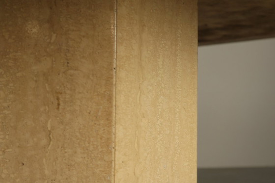 Image 1 of Tavolo da pranzo ottagonale in travertino, Italia anni '70