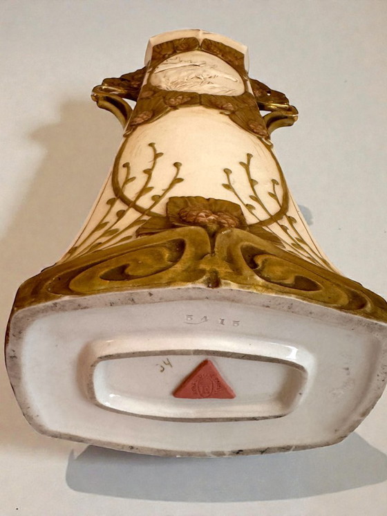 Image 1 of Art Nouveau vaas Royal Dux Bohemia hert 1900 - H.41cm