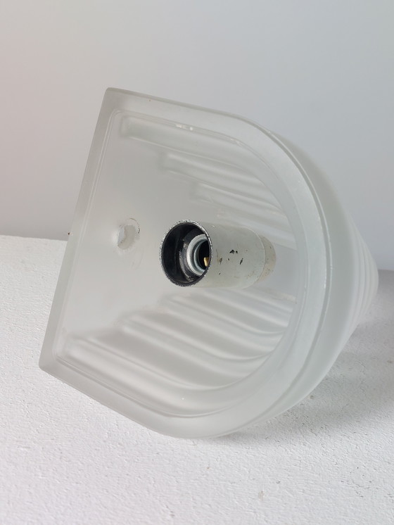 Image 1 of Coppia di lampade da parete a più livelli, vetro smerigliato, anni '80, E14, Art Déco Revival