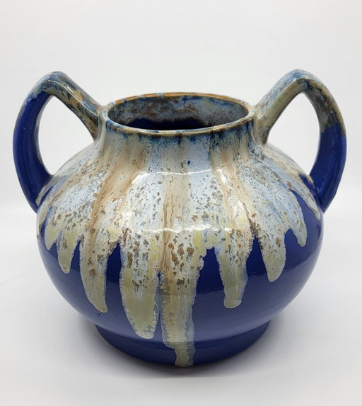 Vasen "Alpho" aus Keramik Bleu France 1940