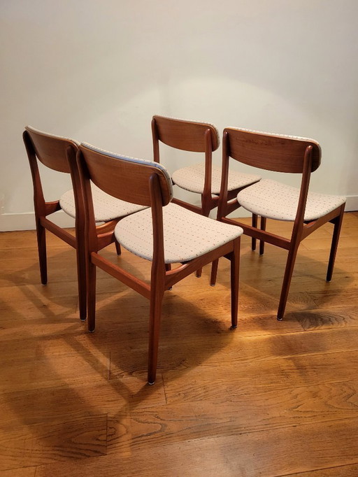 Set of 4 chairs by B. Rasmussen for Thorsø Møbelfabrik