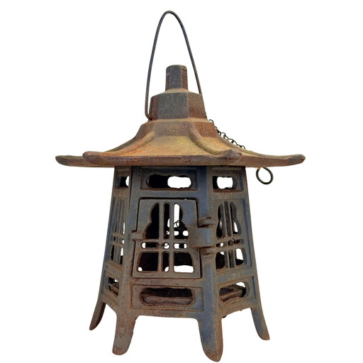 Lanterne de temple tōrō japonaise en fonte – 25 cm