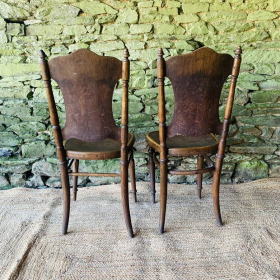 Image 1 of Pair of 2 chairs with relief pattern