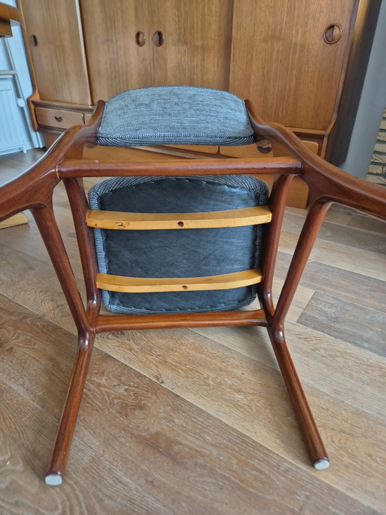 Sedie da pranzo vintage design danese – Set di 4 – Teak – Anni '60/'70 – Textile, Wood (photo 4 of 7)