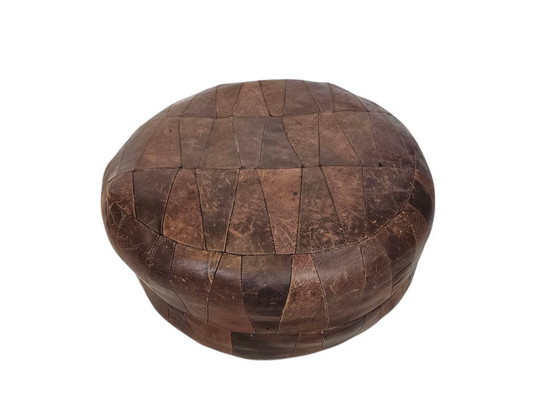 Image 1 of Pouf vintage in pelle patchwork - anni '70