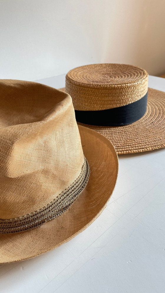 Image 1 of Déco CHAPEAUX de Paille Vintage