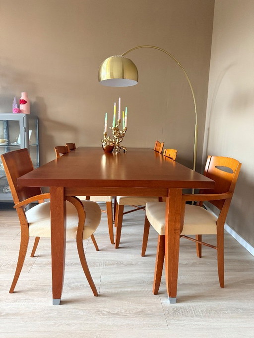 Tafel – Spaans design – 90x200 cm + 6 stoelen