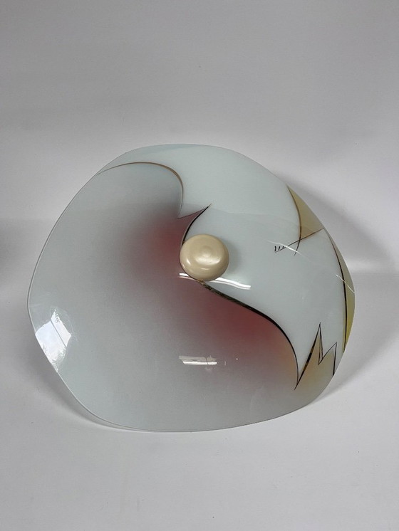 Image 1 of Gorgeous ceiling lamp shelf lamp ceiling Seventies with gold accents