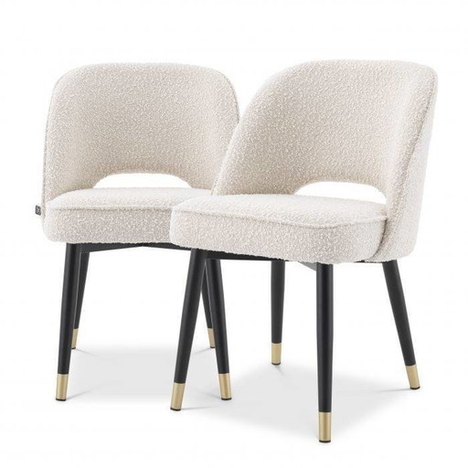 2x Eichholtz Cliff Bouclé Stoelen
