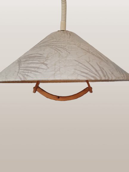 Vintage Domus Hanglamp Uit De Mid-Century – Hanglampen, Textile, Wood (photo 3 of 5)