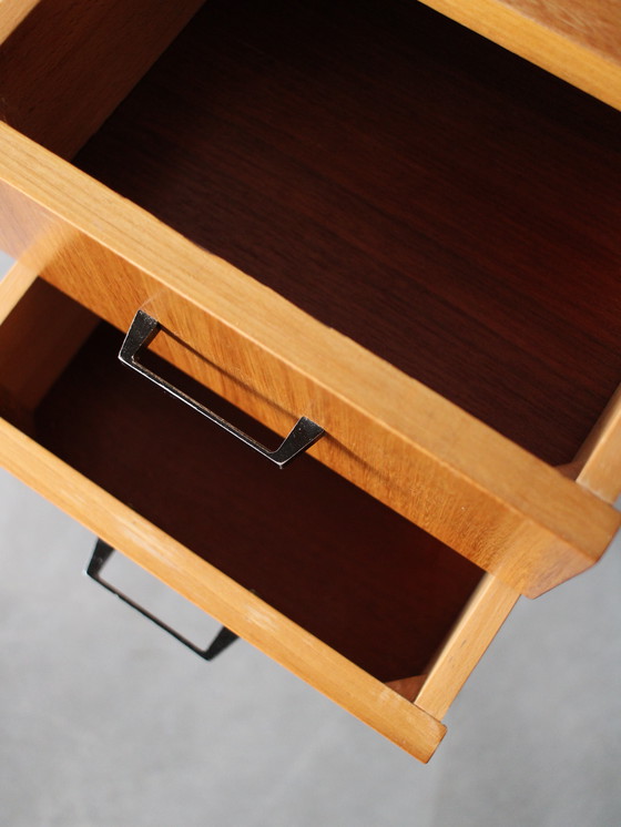 Image 1 of bureau vintage en chêne autoportant