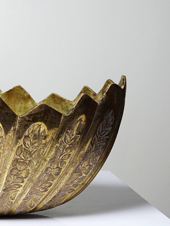 Antique Indian planter in engraved brass, circa 1920-1940 – Artisanat, Decorative Objects (photo 7 of 13)