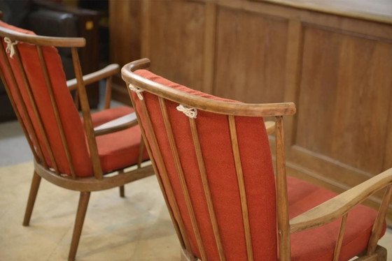 Paire de chaises éventail Baumann années 1960 – Fauteuils, Bois, Vintage (photo 6 of 7)