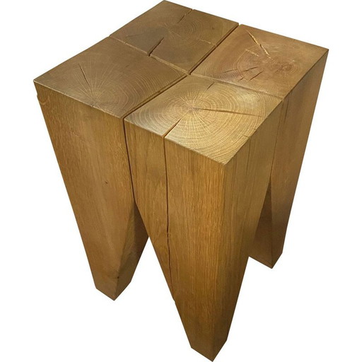 Tabouret molaire vintage en bois brut par Philipp Mainzer, 1996