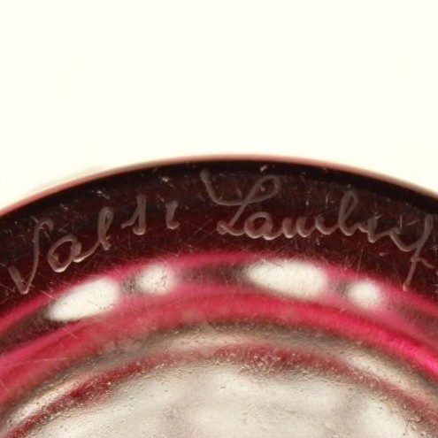 Image 1 of Jarrón de cristal Val Saint Lambert rojo transparente años 50