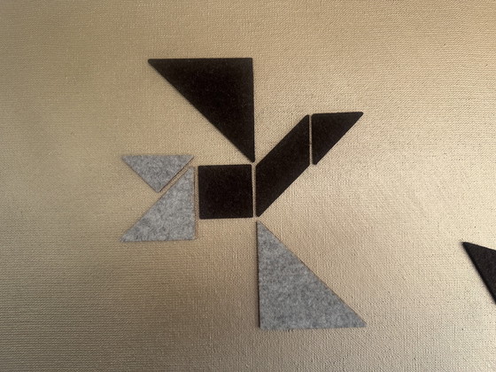 Image 1 of Abstract Schilderij Met Eco Rubber