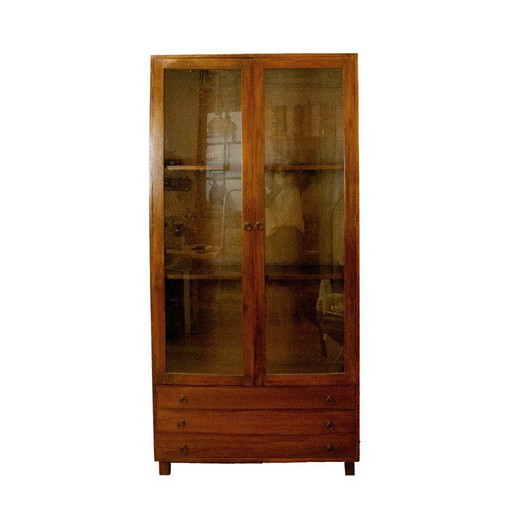 Spaanse teakhouten vitrinekast, 1990