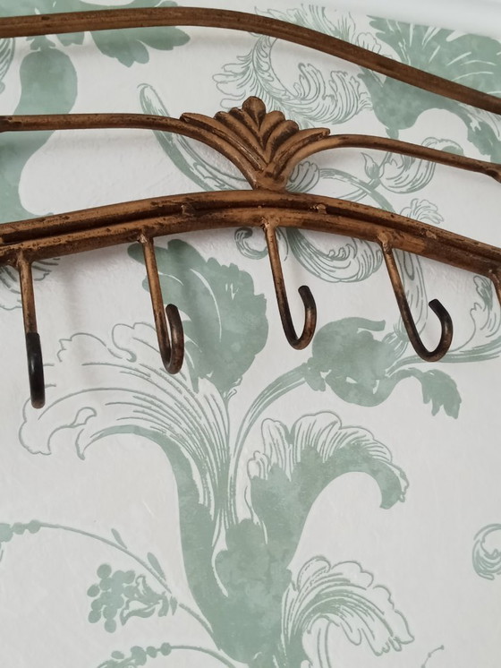 Image 1 of 3 delig Palazzo art / art nouveau vestibule set spiegel kapstok paraplu houder goud metaal kleur