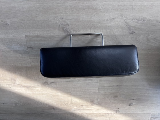 Image 1 of Magnifique canapé d'angle Montel en cuir noir avec section de relaxation électrique