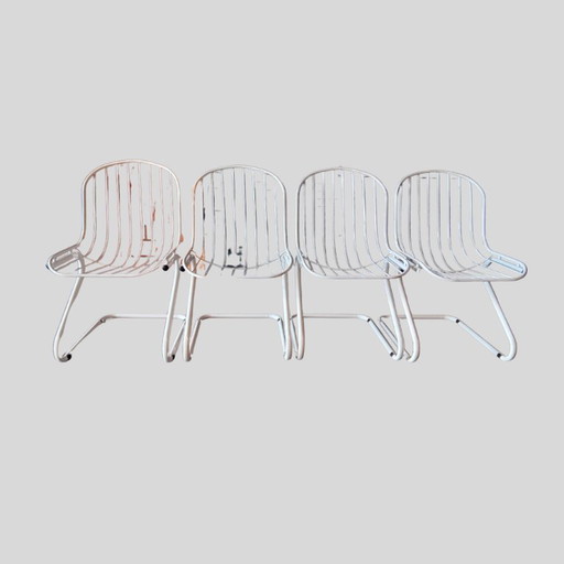Conjunto de 4 sillas cantilever de Gastone Rinaldi, Italia, década de 1970, pintura original.