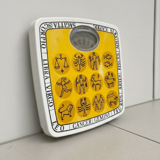 Oroscopo vintage anni '70, Bilancia, giallo-bianco