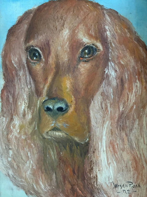 Vintage original dog portrait oil paintings set – Paintings & Drawings, Wood, Canvas (photo 9 of 21)