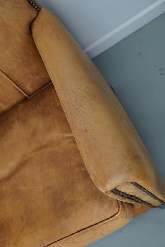 Image 1 of Vintage Nederlandse Cognackleurige Leren Clubfauteuil