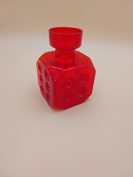 Image 1 of 1 x Jarrón Noppa rojo. Por Erkkitapio Siiroinen para Riihimaen Lasi Oy Finlandia 1960s