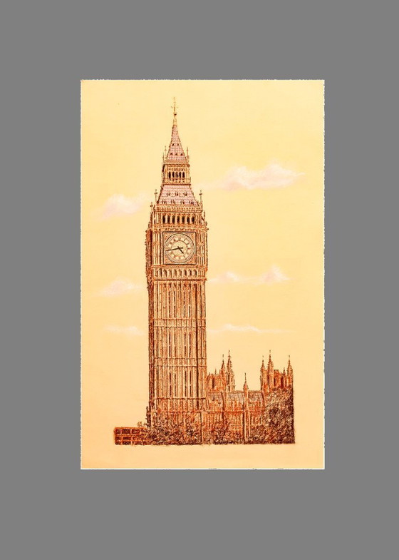 Image 1 of Big Ben drawing. London drawing. Big Ben. London drawing. Tower of London. London drawing.