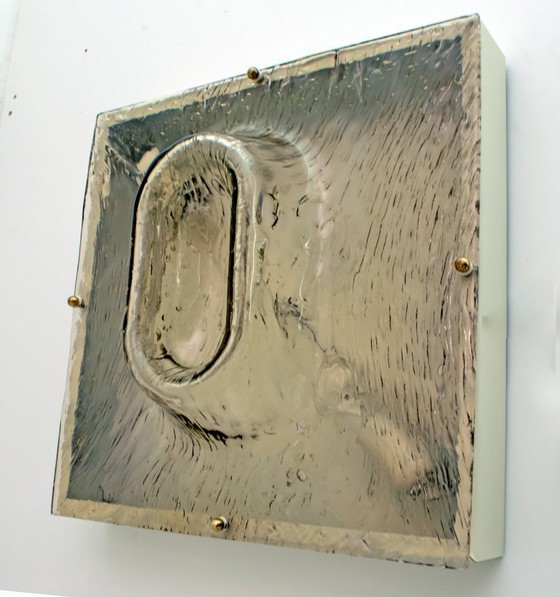 Image 1 of Vier Toni Zuccheri Mid Century Moderne Murano glazen wandlampen voor Venini, 1960